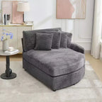Sofá seccional de pana de Hyleory con chaise longue izquierda y derecha extragrande con 8 almohadas, sofá convertible tapizado