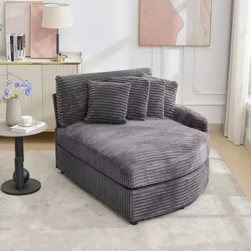 Sofá seccional de pana de Hyleory con chaise longue izquierda y derecha extragrande con 8 almohadas, sofá convertible tapizado
