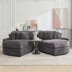 Sofá seccional de pana de Hyleory con chaise longue izquierda y derecha extragrande con 8 almohadas, sofá convertible tapizado