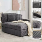 Sofá seccional de pana de Hyleory con chaise longue izquierda y derecha extragrande con 8 almohadas, sofá convertible tapizado