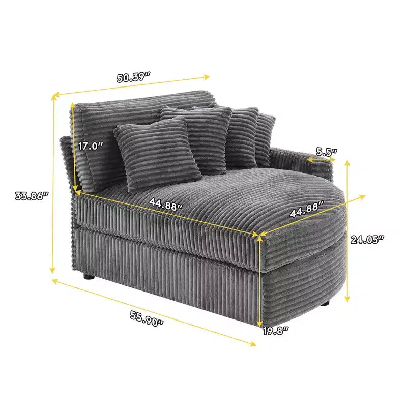 Sofá seccional de pana de Hyleory con chaise longue izquierda y derecha extragrande con 8 almohadas, sofá convertible tapizado