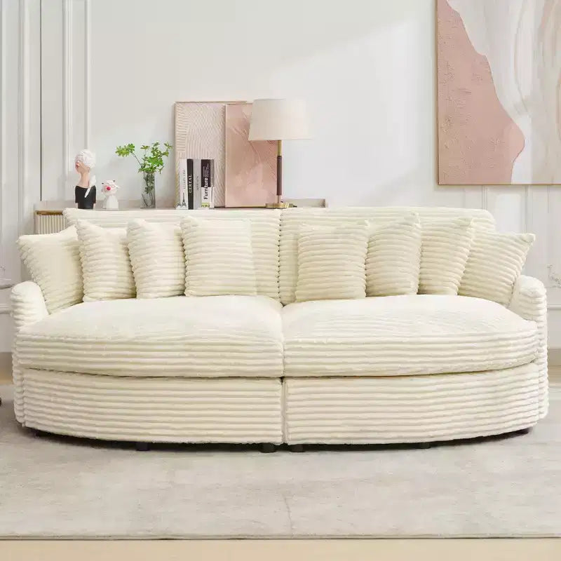 Sofá seccional de pana de Hyleory con chaise longue izquierda y derecha extragrande con 8 almohadas, sofá convertible tapizado