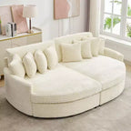 Sofá seccional de pana de Hyleory con chaise longue izquierda y derecha extragrande con 8 almohadas, sofá convertible tapizado