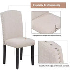 Juego de mesa de comedor de estilo moderno Whisen de 6 piezas con 4 sillas y 1 banco y mesa con tablero de chapa veteada - Blanco