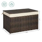 SONGMICS Cesta de Almacenamiento con Tapa, Contenedor de Almacenamiento de 160L (42,3 Galones), Cesta de Almacenamiento de Mantas Tejida con Asas, Plegable, Forro Extraíble, Marco de Metal