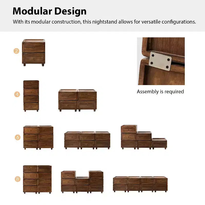 Oddone 2 - Juego de 2 mesas auxiliares con cajones de diseño modular | ART OF LIVING DESIGNS