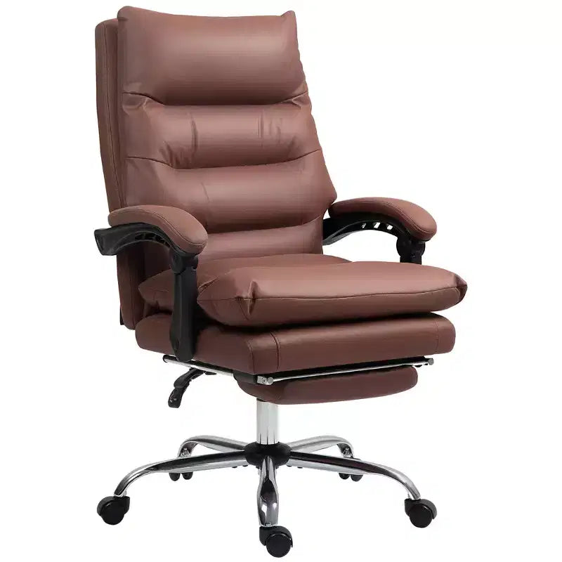 Sillón de oficina Vinsetto con masaje vibratorio, respaldo reclinable, reposapiés, cómoda silla de ordenador de microfibra