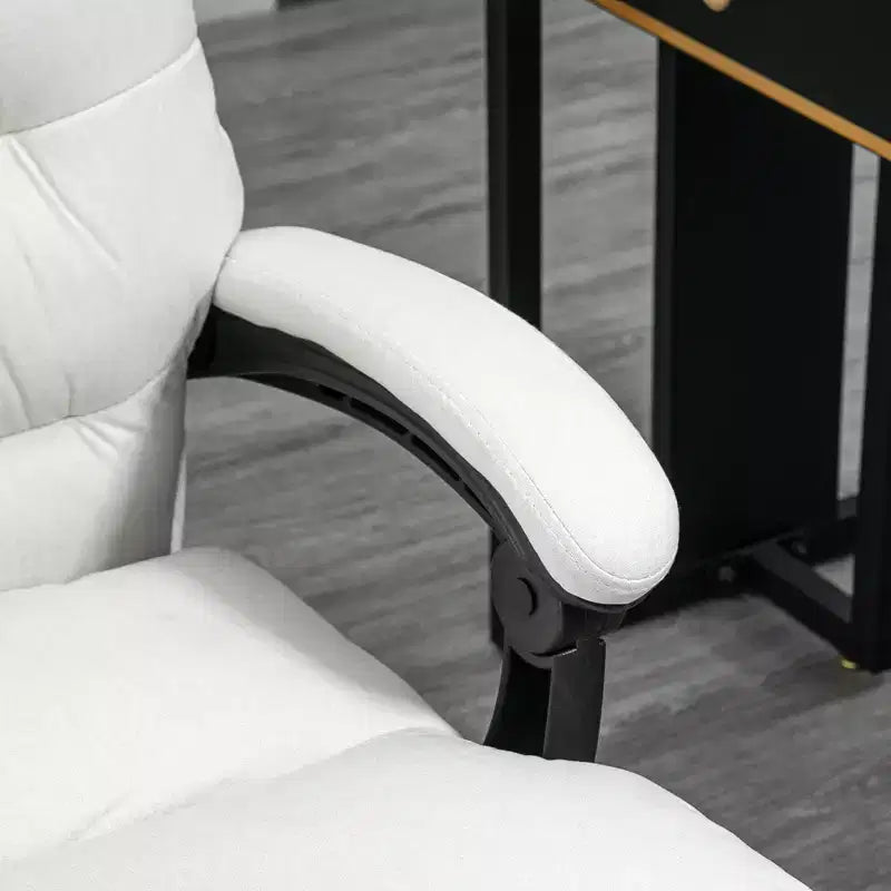 Sillón de oficina Vinsetto con masaje vibratorio, respaldo reclinable, reposapiés, cómoda silla de ordenador de microfibra