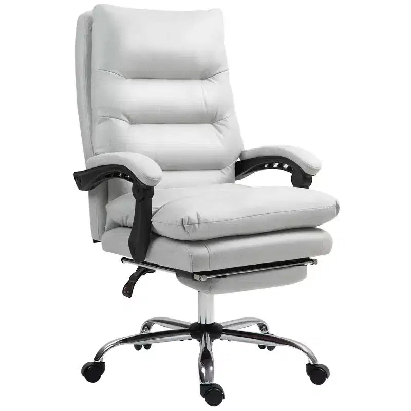 Sillón de oficina Vinsetto con masaje vibratorio, respaldo reclinable, reposapiés, cómoda silla de ordenador de microfibra
