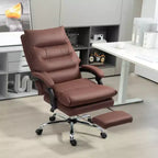 Sillón de oficina Vinsetto con masaje vibratorio, respaldo reclinable, reposapiés, cómoda silla de ordenador de microfibra