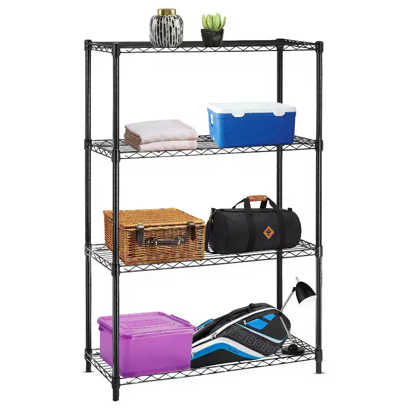 BestMassage 4-Tier Steel Wire Shelving Unit Storage Shelves with Wide-Span Shelves Perfect for Home Office or Commercial Use