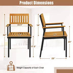 Juego de 2/4 sillas de comedor Costway con respaldo de madera de acacia, asiento inclinado y cómodos reposabrazos