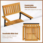 Juego de 2/4 sillas de comedor Costway con respaldo de madera de acacia, asiento inclinado y cómodos reposabrazos