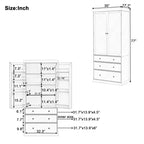 Organizador de despensa de cocina independiente Whisen, gabinete con 3 estantes ajustables, 3 cajones, 8 estantes interiores en las puertas