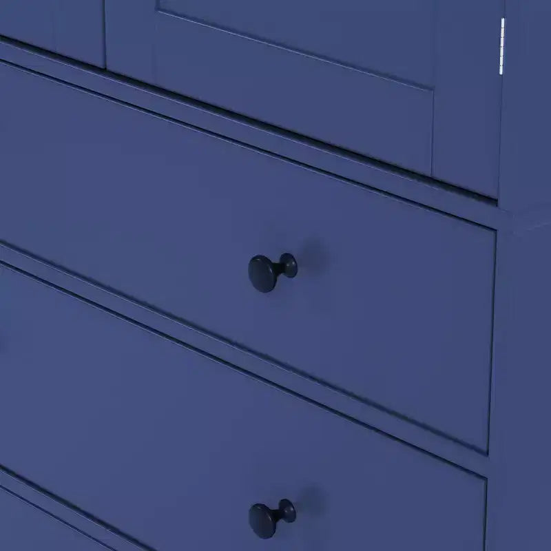 Organizador de despensa de cocina independiente Whisen, gabinete con 3 estantes ajustables, 3 cajones, 8 estantes interiores en las puertas