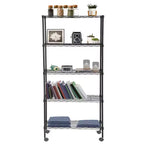 BestMassage 5-Tier Heavy-Duty Wire Shelving Unit Metal Shelving Unit with Adjustable Shelves & Lockable Wheels for Garage Home Kitchen