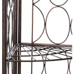 Mueble esquinero de 5 estantes de metal color cobre cepillado marca Kings Brand