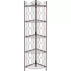 Mueble esquinero de 5 estantes de metal color cobre cepillado marca Kings Brand
