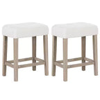 Costway Counter Height Bar Stools Set of 2/4 with Rubber Wood Legs Footrest Modern for Home