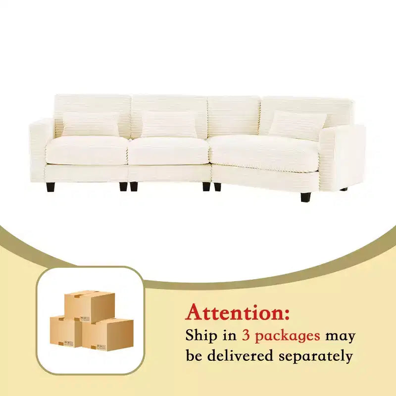 HYLEORY Sofá seccional, muebles de interior Sofá seccional modular convertible de pana para sala de estar
