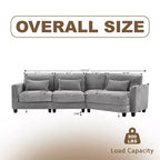 HYLEORY Sofá seccional, muebles de interior Sofá seccional modular convertible de pana para sala de estar