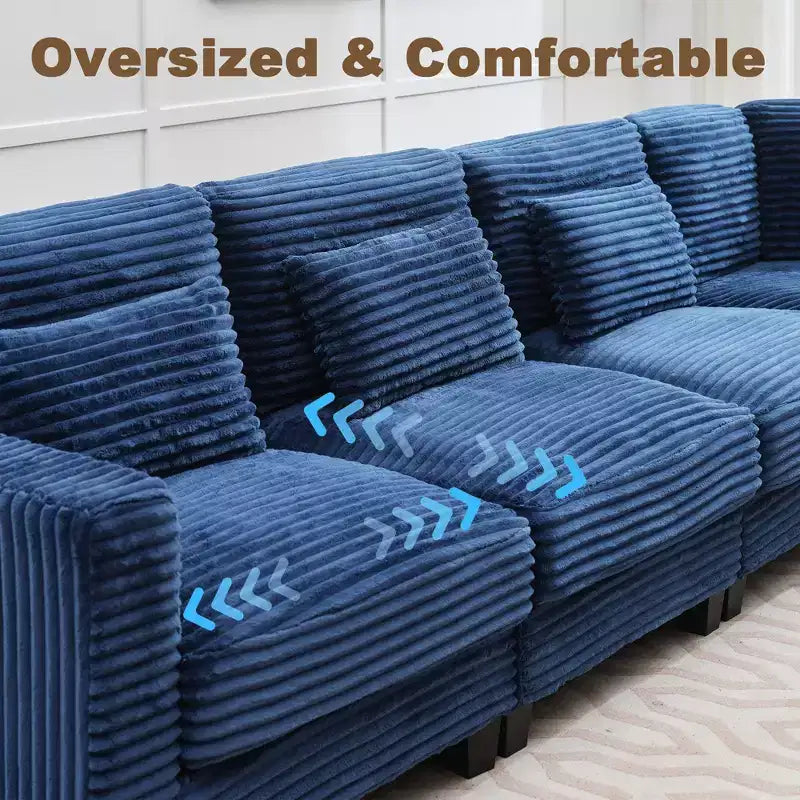 HYLEORY Sofá seccional, muebles de interior Sofá seccional modular convertible de pana para sala de estar