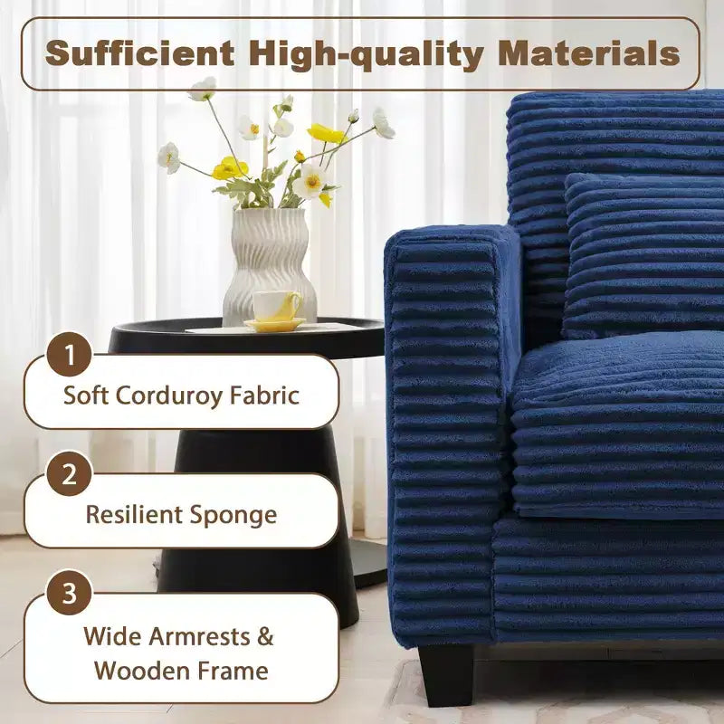 HYLEORY Sofá seccional, muebles de interior Sofá seccional modular convertible de pana para sala de estar