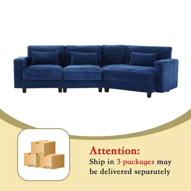 HYLEORY Sofá seccional, muebles de interior Sofá seccional modular convertible de pana para sala de estar