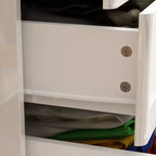 Cómoda Hitow de 8 cajones con luz inferior, acabado de alto brillo, cómoda moderna