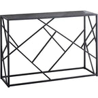 Mesa de sofá consola moderna Macon de Kings Brand Furniture, marco de metal negro y madera gris - Perfecta para entradas y salas de estar