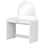 Tocador de 40 W Mesa de maquillaje con espejo iluminado con pantalla táctil y cajón grande, blanco-ModernLuxe