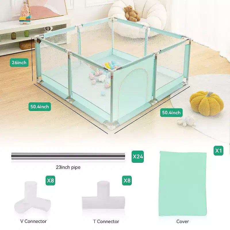 GOTGELIF Parque de juegos de 4 paneles para bebé 50x50, espacioso y seguro, portátil