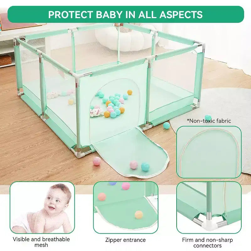 GOTGELIF Parque de juegos de 4 paneles para bebé 50x50, espacioso y seguro, portátil