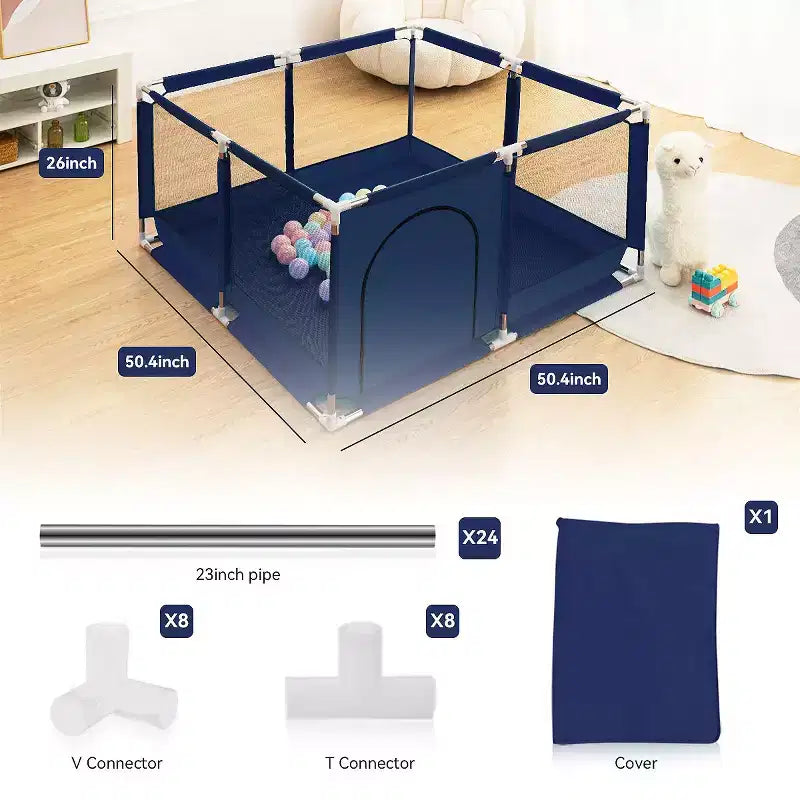 GOTGELIF Parque de juegos de 4 paneles para bebé 50x50, espacioso y seguro, portátil