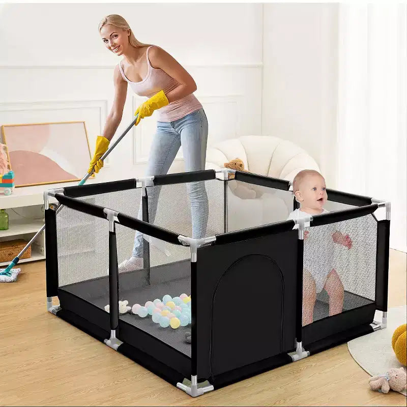GOTGELIF Parque de juegos de 4 paneles para bebé 50x50, espacioso y seguro, portátil