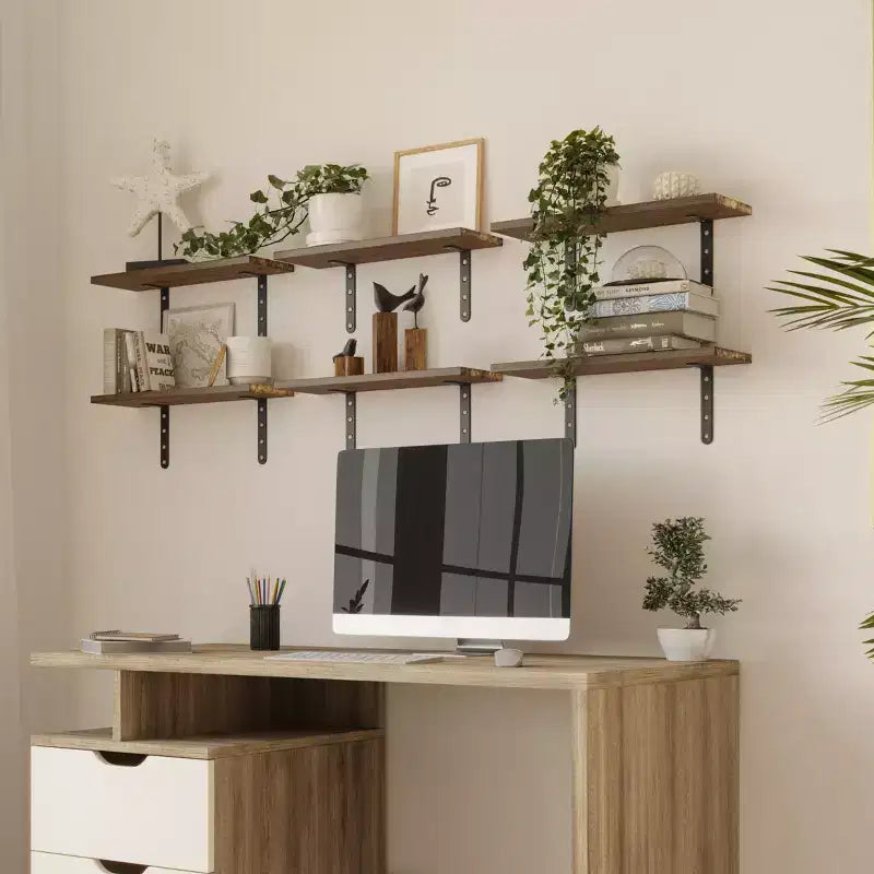 Lavish Home Juego de 6 estantes flotantes