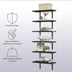 Lavish Home Juego de 6 estantes flotantes