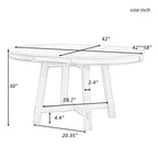 Mesa de comedor Whisen Farmhouse con base en forma de X de 4 patas y extensión de 40.6 cm