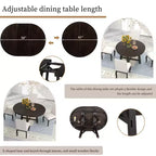 Mesa de comedor Whisen Farmhouse con base en forma de X de 4 patas y extensión de 40.6 cm