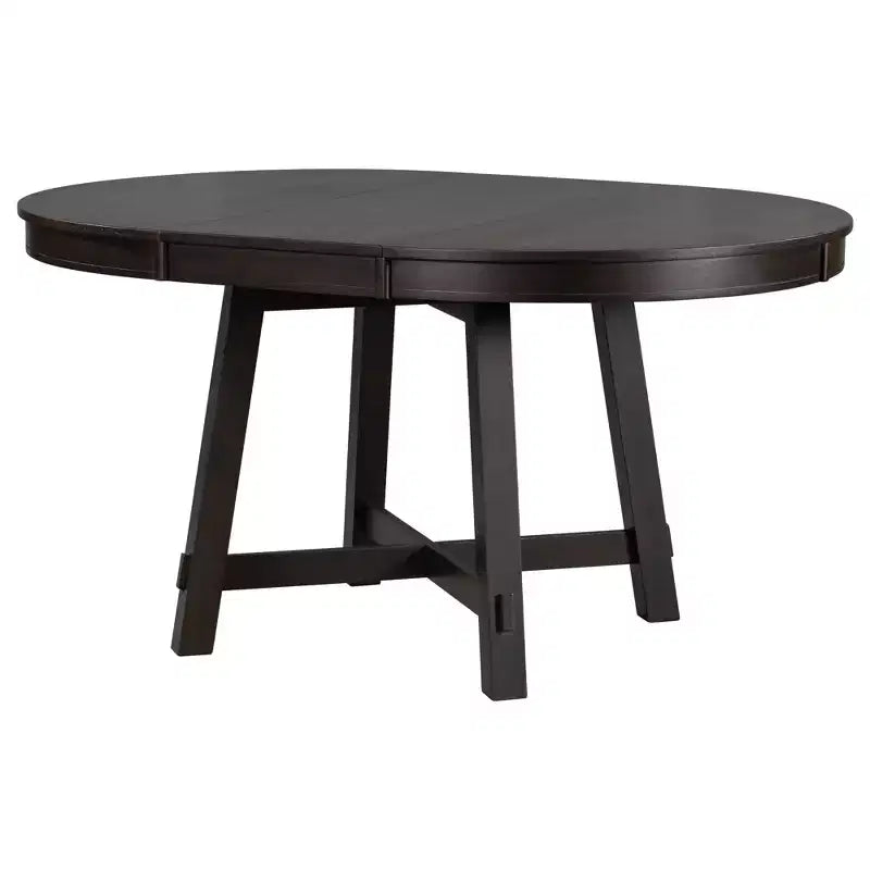 Mesa de comedor Whisen Farmhouse con base en forma de X de 4 patas y extensión de 40.6 cm