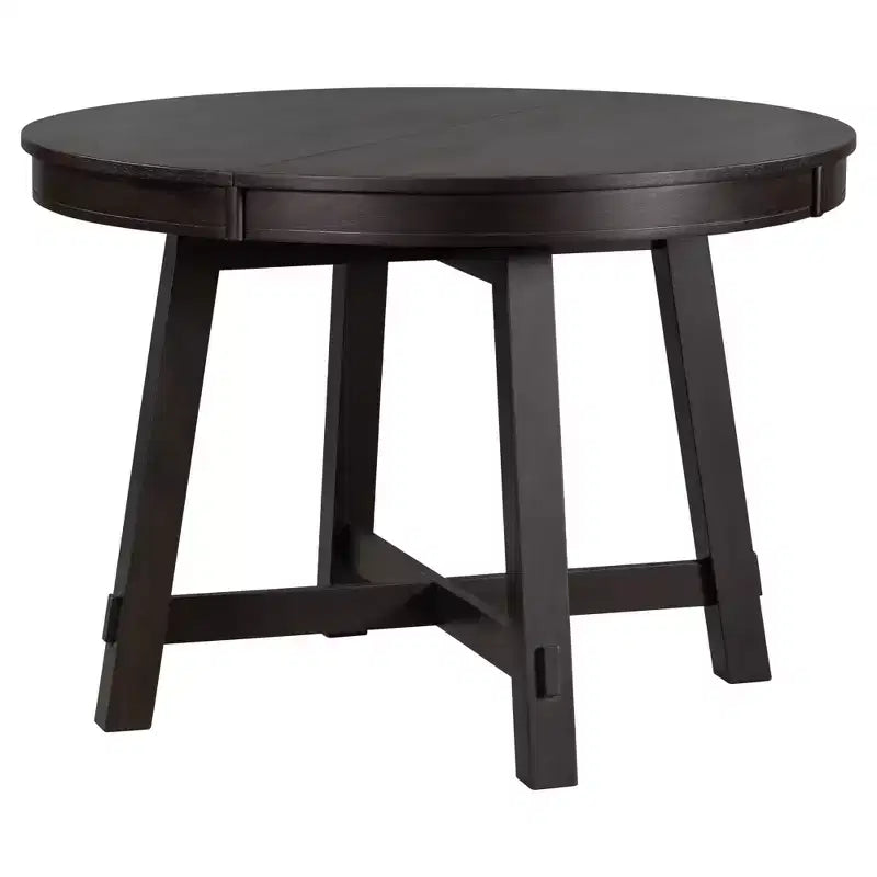 Mesa de comedor Whisen Farmhouse con base en forma de X de 4 patas y extensión de 40.6 cm