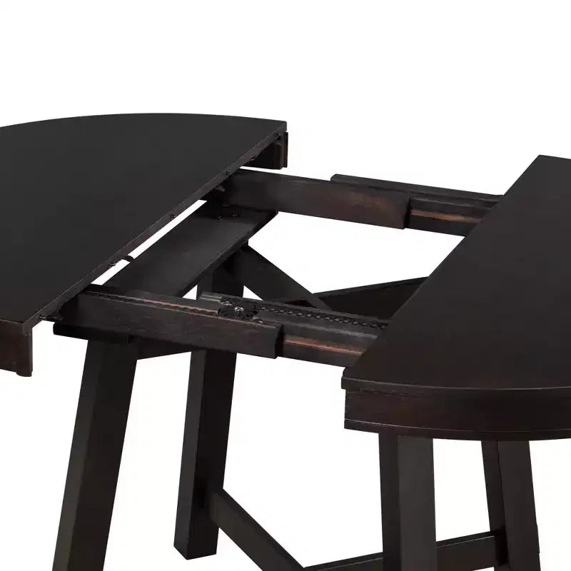 Mesa de comedor Whisen Farmhouse con base en forma de X de 4 patas y extensión de 40.6 cm