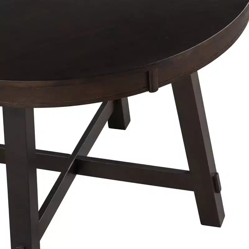 Mesa de comedor Whisen Farmhouse con base en forma de X de 4 patas y extensión de 40.6 cm