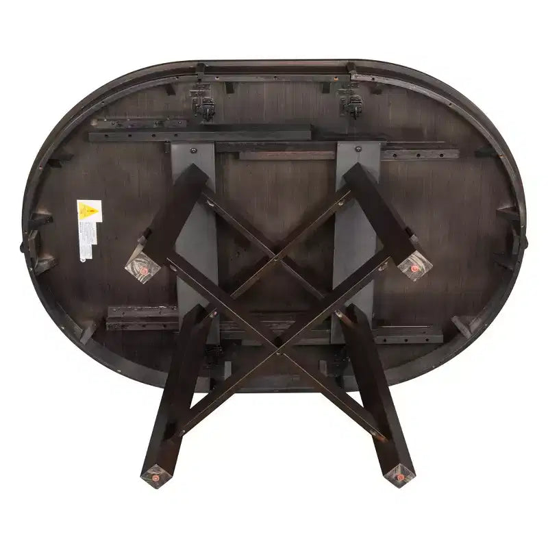Mesa de comedor Whisen Farmhouse con base en forma de X de 4 patas y extensión de 40.6 cm