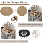Mesa de comedor Whisen Farmhouse con base en forma de X de 4 patas y extensión de 40.6 cm