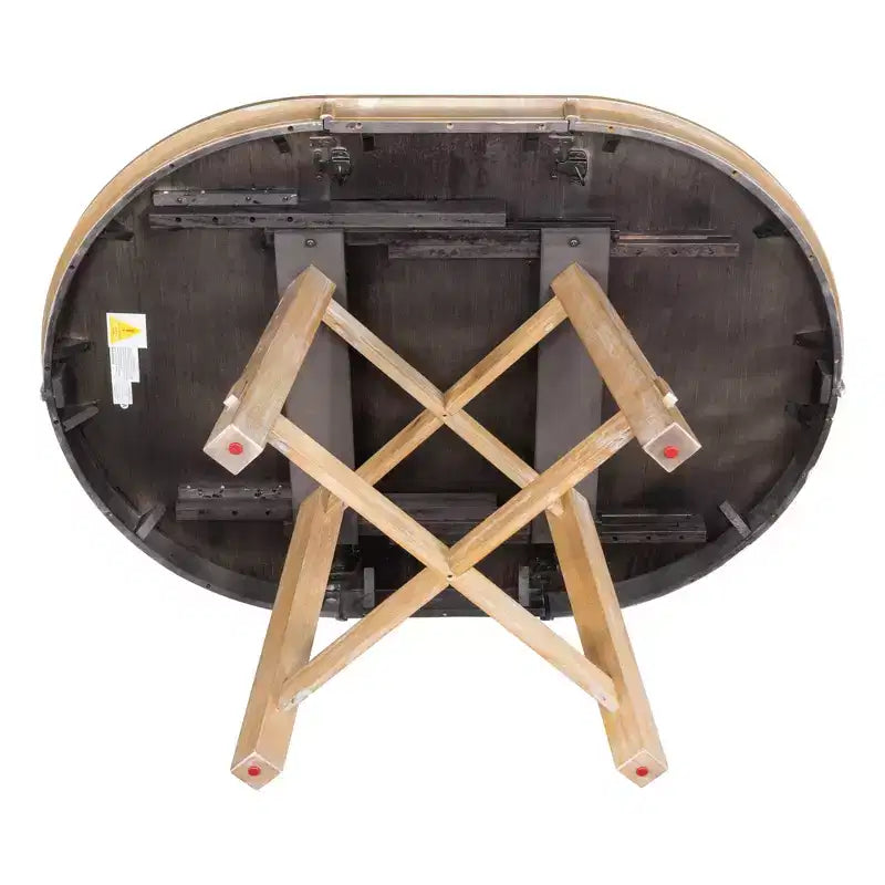Mesa de comedor Whisen Farmhouse con base en forma de X de 4 patas y extensión de 40.6 cm