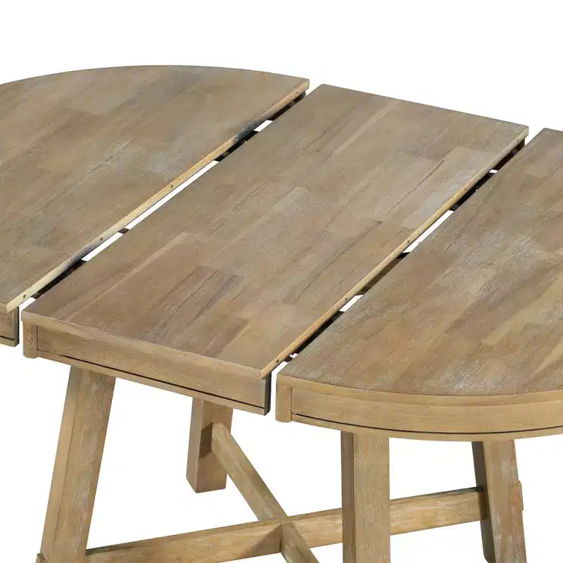 Mesa de comedor Whisen Farmhouse con base en forma de X de 4 patas y extensión de 40.6 cm