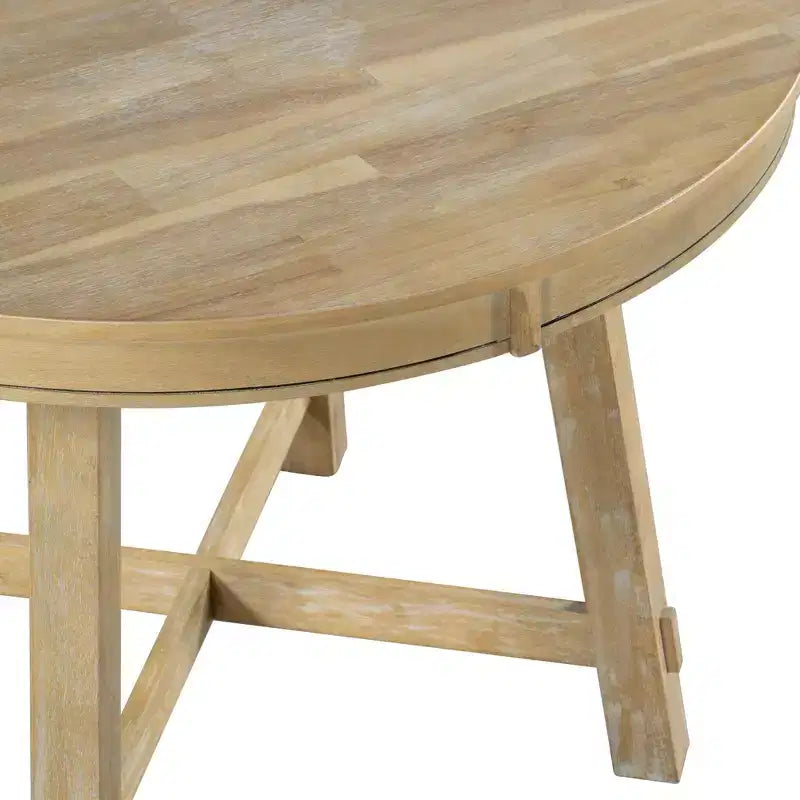 Mesa de comedor Whisen Farmhouse con base en forma de X de 4 patas y extensión de 40.6 cm