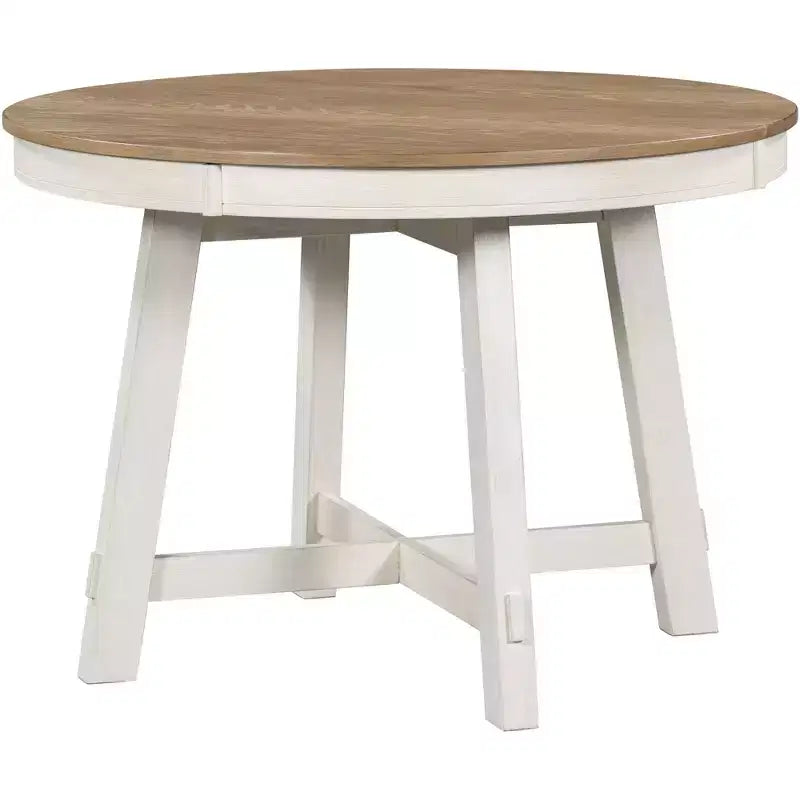 Mesa de comedor Whisen Farmhouse con base en forma de X de 4 patas y extensión de 40.6 cm