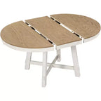 Mesa de comedor Whisen Farmhouse con base en forma de X de 4 patas y extensión de 40.6 cm